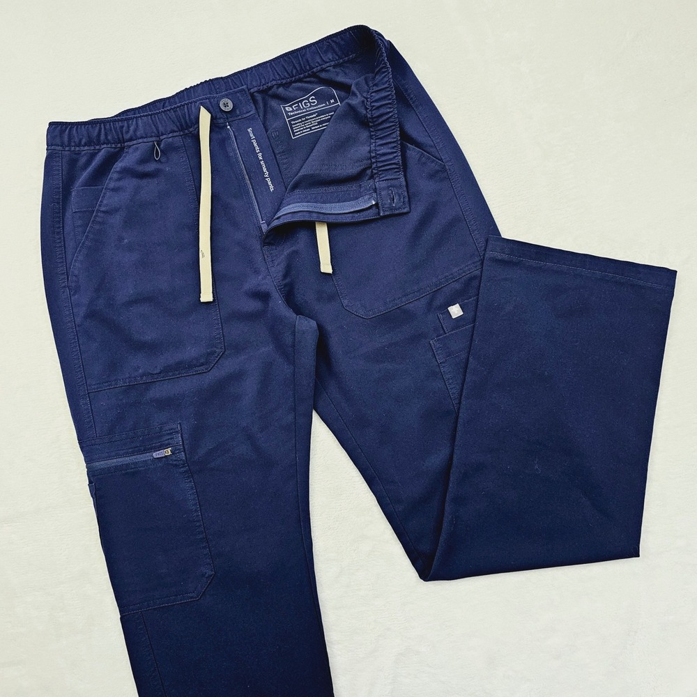FIGS Scrub Pants Mens M Navy Blue Technical Collection Cargo Pockets TM3001